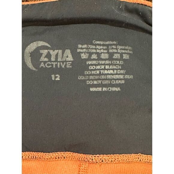 Zyia Active Burnt Orange Ribbed Premium 7/8 Leggings in size 12 - Picture 7 of 7